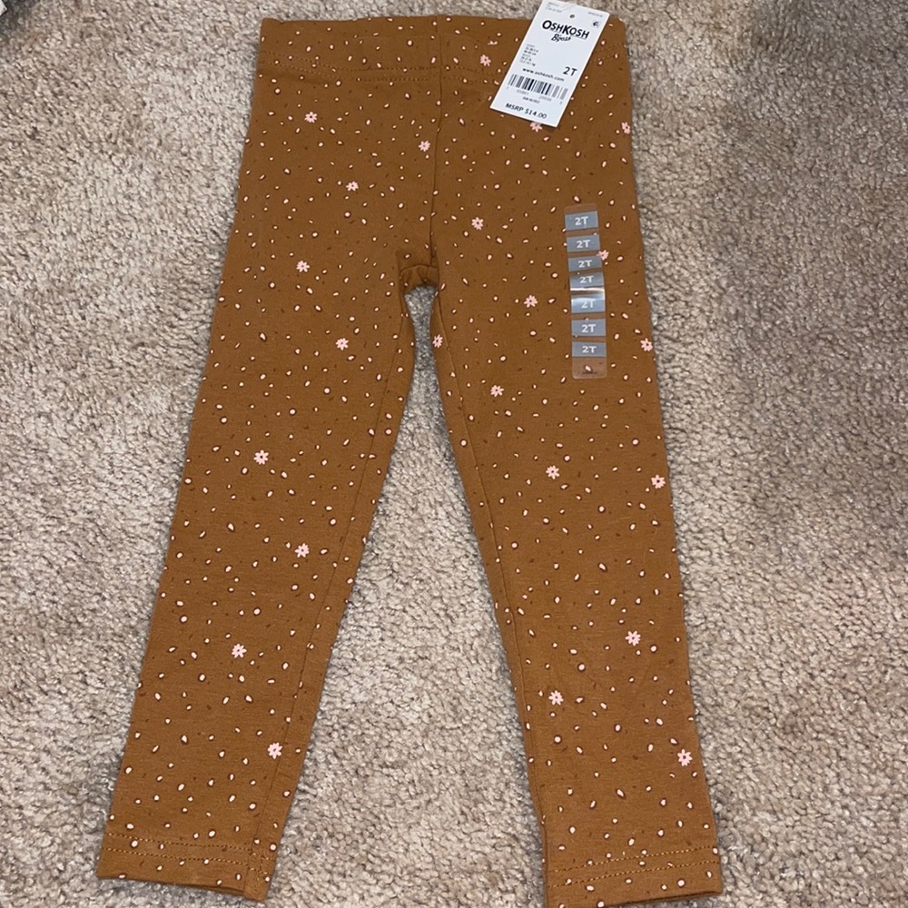NWT brown and pink leggings